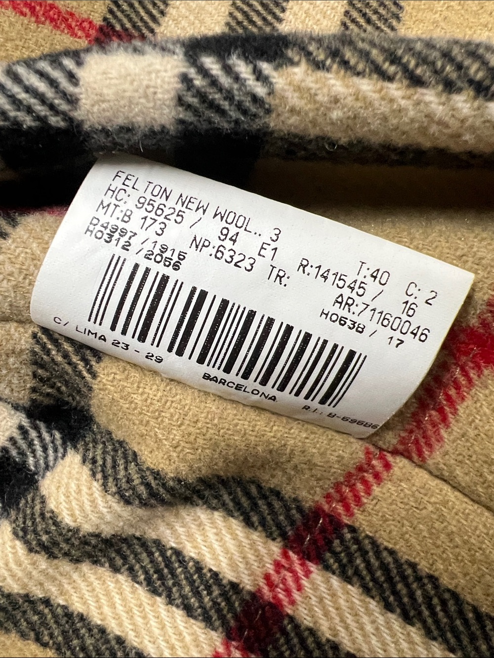 Burberry Gray Wool Pea Coat with Beige Check Lining - Picture 6 of 10